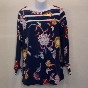 DG2 by Diane Gilman Striped Floral Top